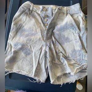 Pacsun Light blue tie dye high waisted shorts